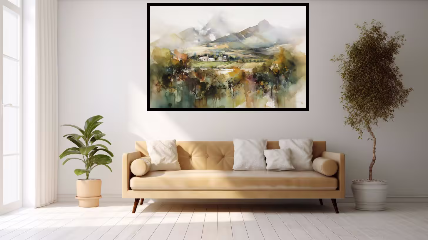 Canvas Wall Art - Through Symphony Abstract Forms Soft Colours - A1376