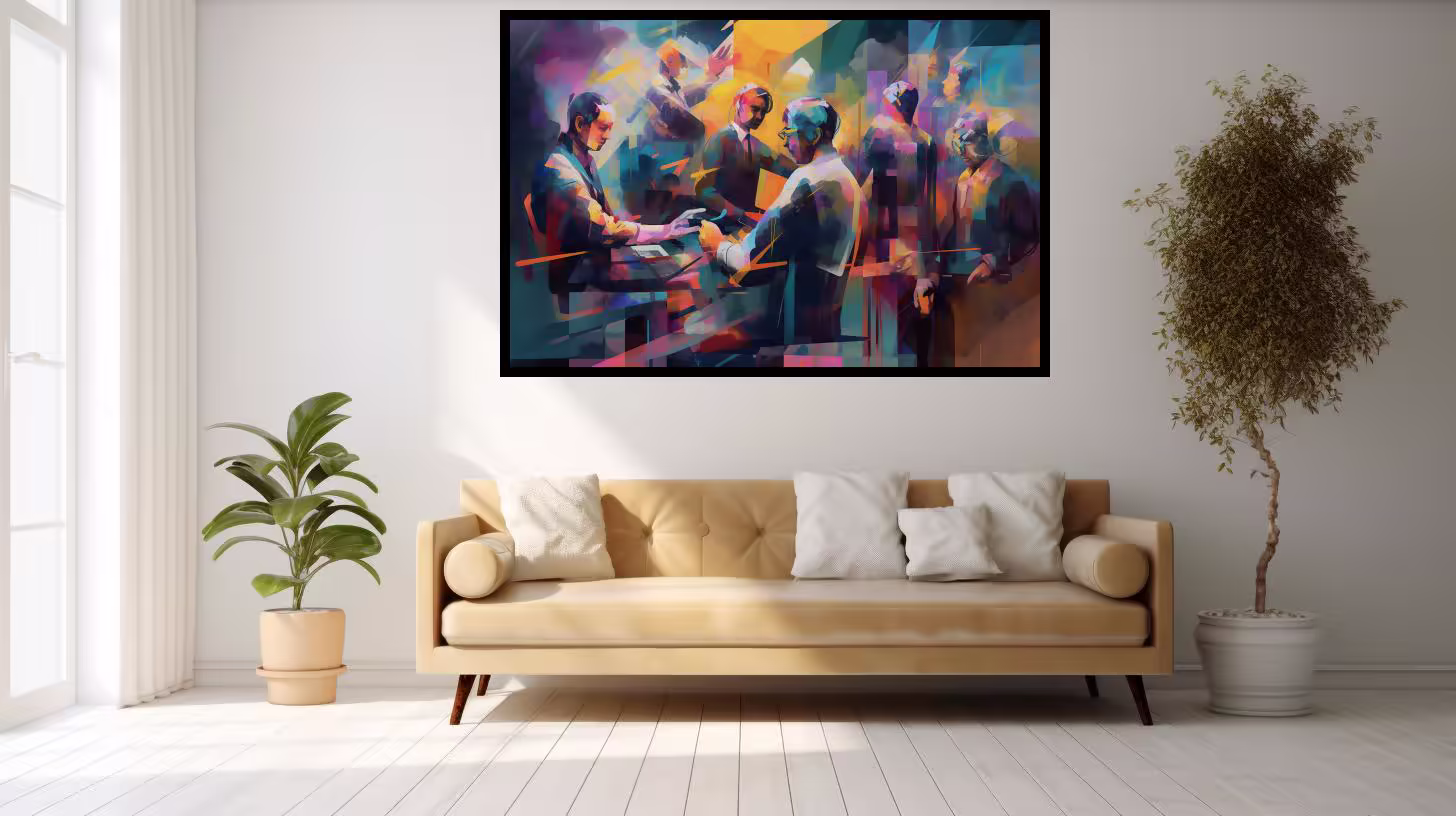 Canvas Wall Art - Abstract Figures Burst With Vibrant Colors - A1057